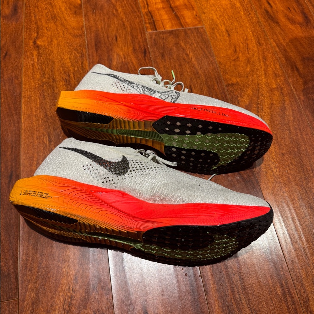 Nike Gray and Orange Athletic Shoes with Suede Upper